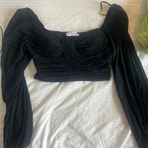 Petal and Pup size 8, black long sleeve cropped going out top